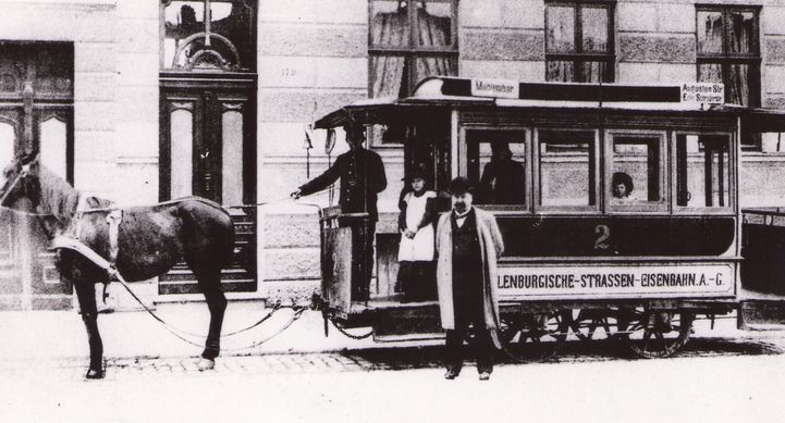 Pferdebahn um 1903 (©Kurt Groppa) 